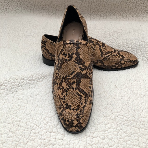 snake print loafers zara